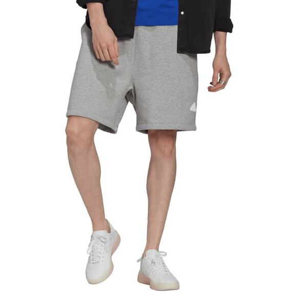 NWT Adidas Mens Adidas Fleece Shorts Heather Grey-Size S - Picture 1 of 1